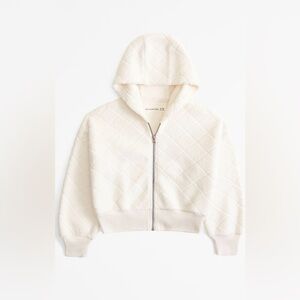 Abercrombie Kids Cream Quilted Hoodie